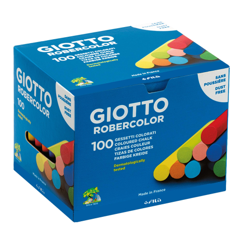 GIOTTO ROBERCOLOR GESSETTI TONDI PER LAVAGNA COLORI ASSORTITI CONF 100 Pz.